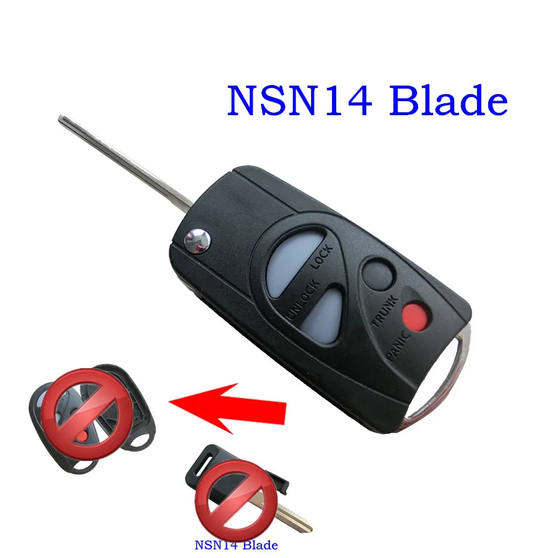 Модифицированный флип-чехол для дистанционного ключа с 4 кнопками подходит Nissan