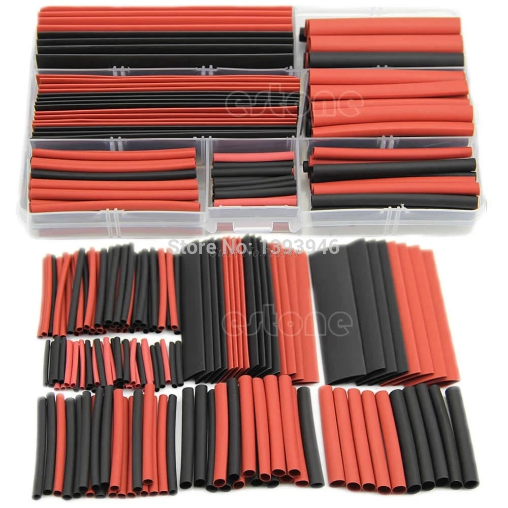 

New 150pcs 2:1 Polyolefin Heat Shrink Tubing Tube Sleeving Wrap Wire Kit Cable Dropship