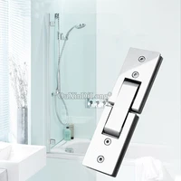 high quality 2pcs stainless steel frameless shower glass door hinges 180 degree glass fixed holder brackets glass clamps hinges