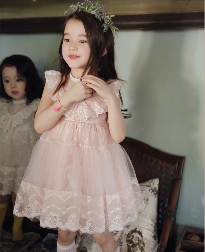2017 г. Летние платья для девочек корейские модные праздничные принцессы с