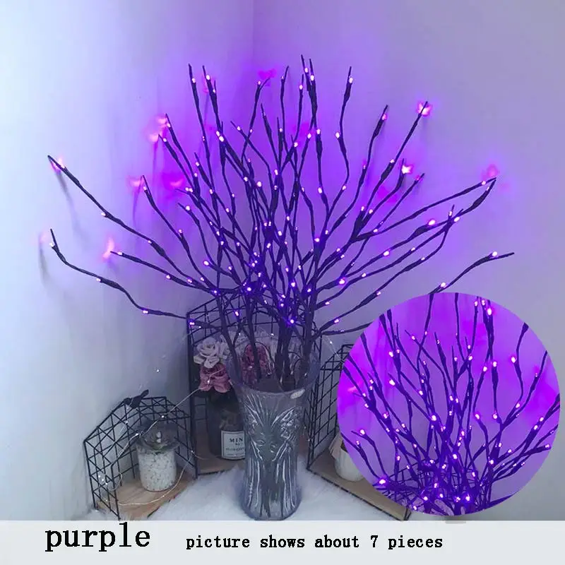 purple Ветка дерева 20 светодиодный светильник ветки искусственные ветви дерева ивовые ветви лампы для дома Праздничная Вечеринка магазин Декор - Испускаемый цвет: purple