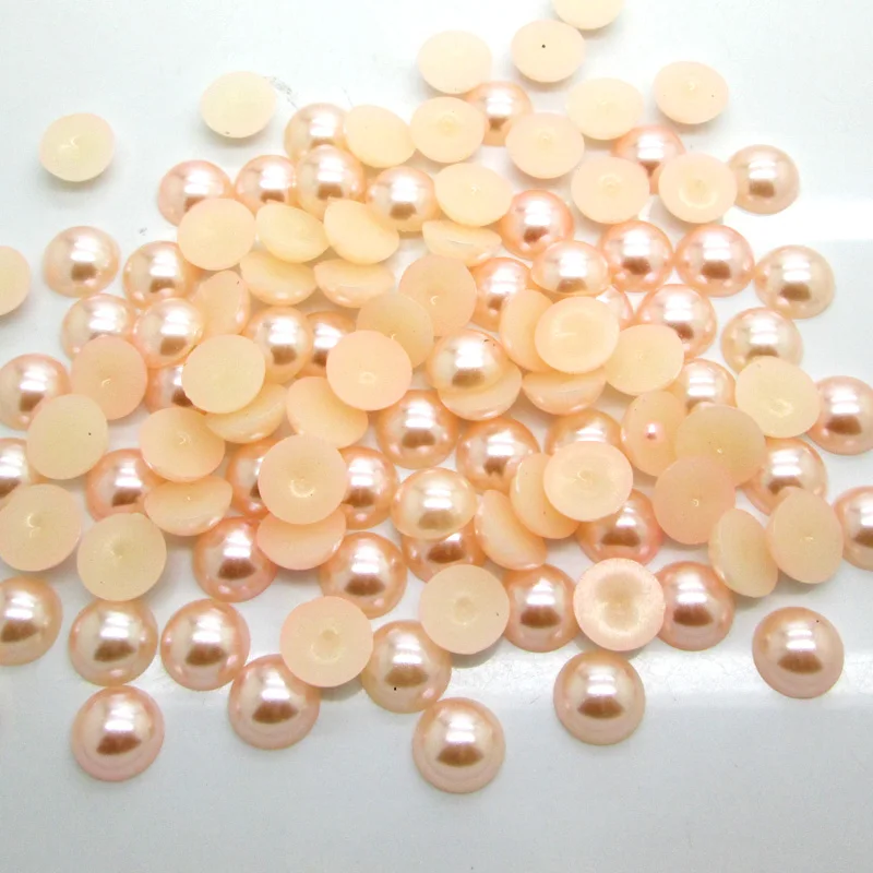 

500 шт. 8 мм светильник-розовые полукруглые жемчужные бусины для рукоделия кабошон кавайные аксессуары для украшения своими руками