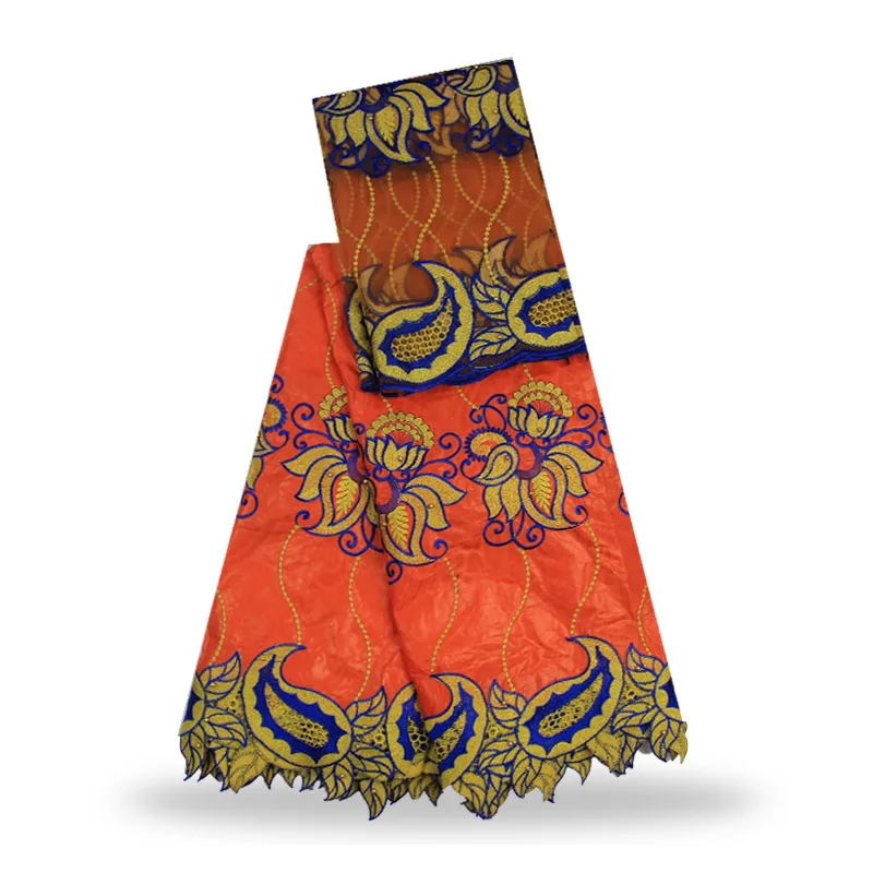 

African Bazin Riche Fabric High Quality Bazin Riche getzner + 2 yards french lace African Bazin Fabric cloth f170930001