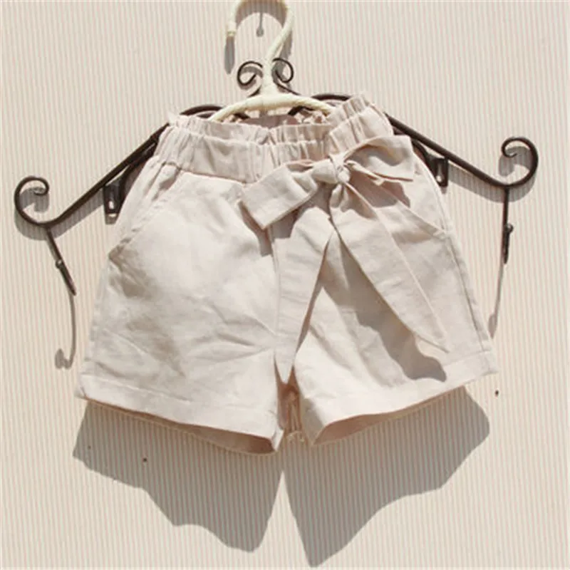 Летние шорты детские повседневные однотонные белые штаны Подростковая школьная одежда для девочек