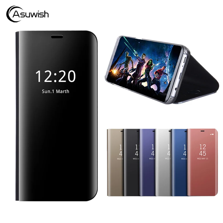 Asuwish откидная крышка кожаный чехол для Samsung Galaxy J7 2017 J5 J3 j730f j530f Clear View телефона ЕС
