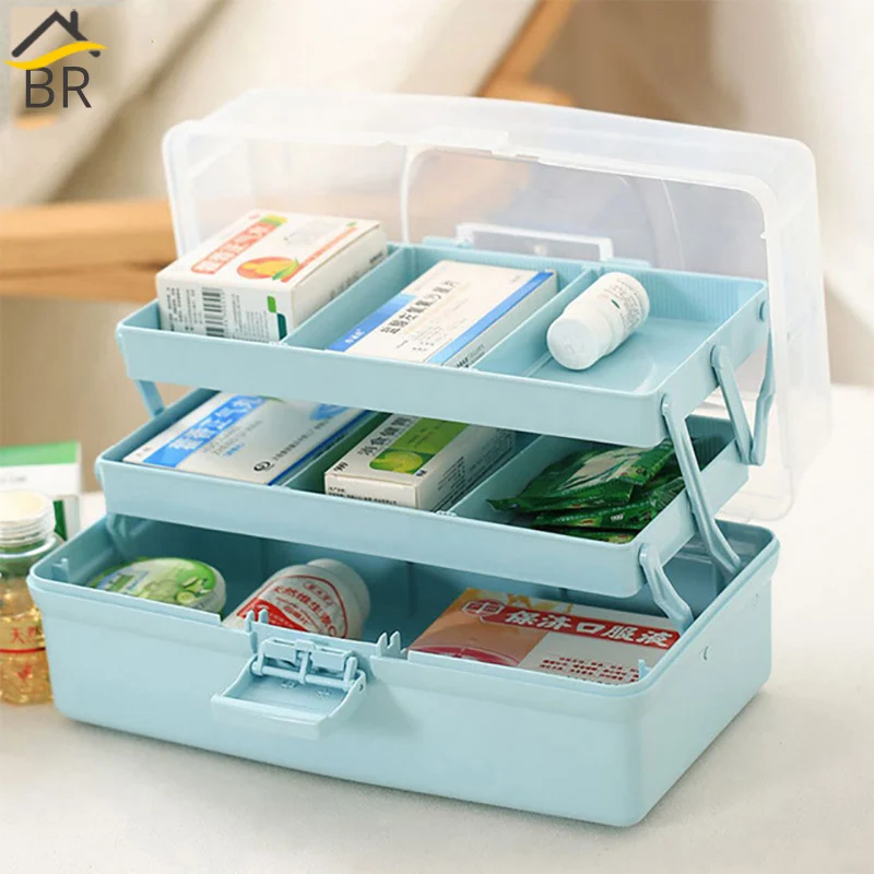 BR Home Medicine Box Portable 3-Tier Multi-purpose First Aid Storage Large Capacity Medical Kit Plastic Organizer | Дом и сад