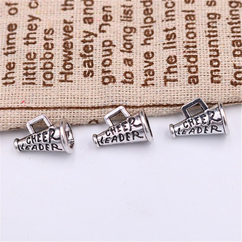 6pcs Silver Color 3D Cheerleader Loudspeaker Alloy Pendant Vintage Necklace Bracelet DIY Metal Jewelry Handmade Materials | Украшения и