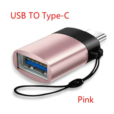 Адаптер USB type c otg, быстрый конвертер type C на usb 3,0, кабель usb-c type-c для зарядки и синхронизации данных для samsung, huawei, xiaomi, macbook - Цвет: Pink