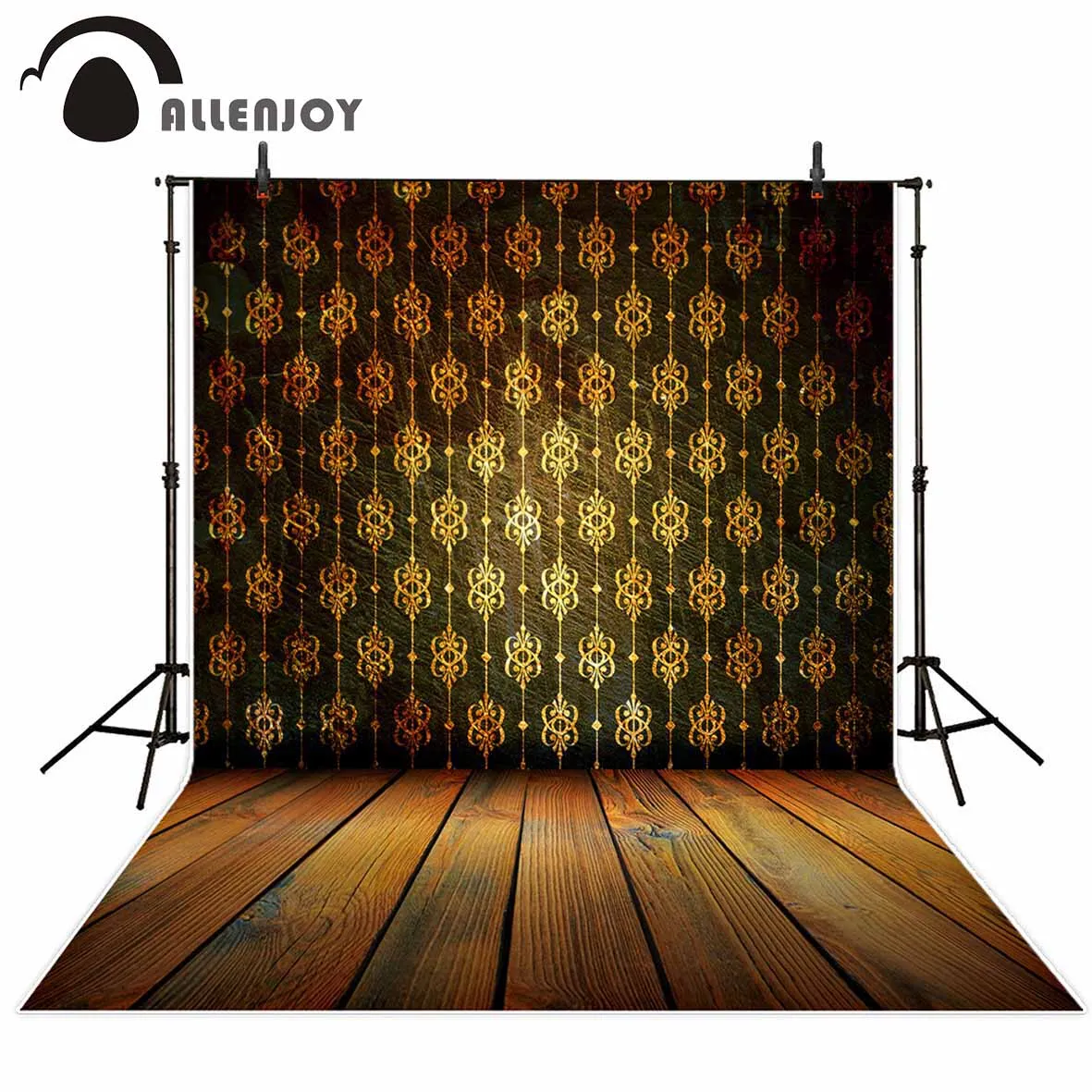 Allenjoy фон для фотосъемки дамасский узор декоративный золотой Настольный