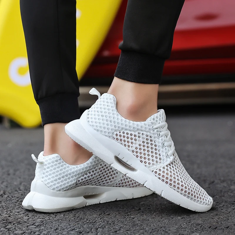 Weweya Plus Size 48 Mesh Sneakers Men Hollow Shoes Man Summer Lightweight Breathable Walking Male Tenis Masculino Adulto |