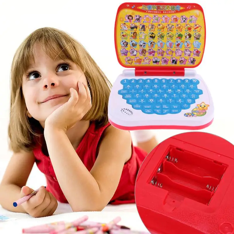 

Multi-function Bilingual Reading Machine Kids Fodable Mini Learning Machine Laptop Computer Early Educational Toys random color