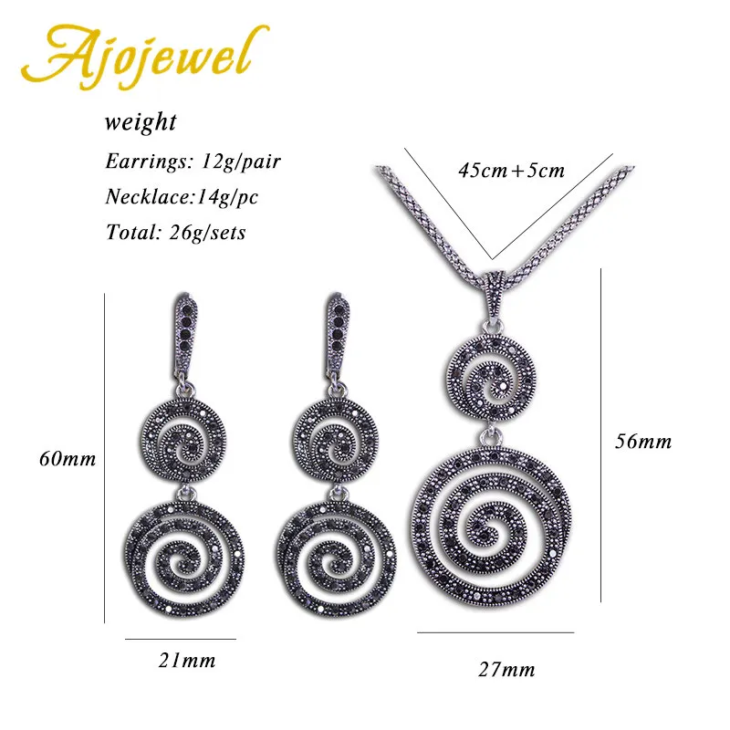 Ajojewel оригинальный дизайн винтовая нить круглая форма длинная подвеска серьги