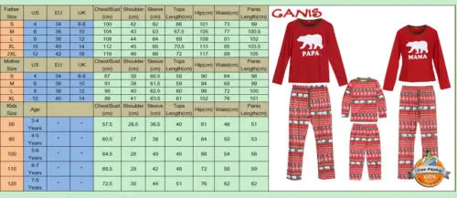 2018 Family Matching Christmas Pajamas Set Women Baby Kids Sleepwear Cartoon Nightwear Clothes | Мать и ребенок