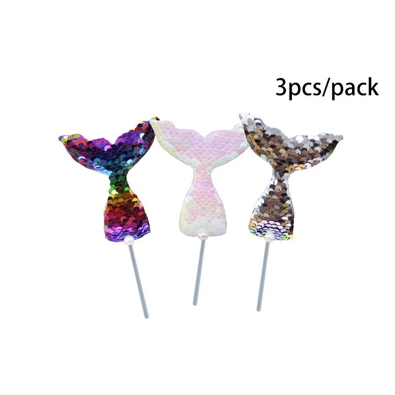 3pcs Mermaid tail 1 Набор серия "Русалка" воздушные шары с конфетти/баннер Русалка гелиевые шары детский подарок День Рождения украшения детский душ принадлежности - Цвет: 3pcs Mermaid tail