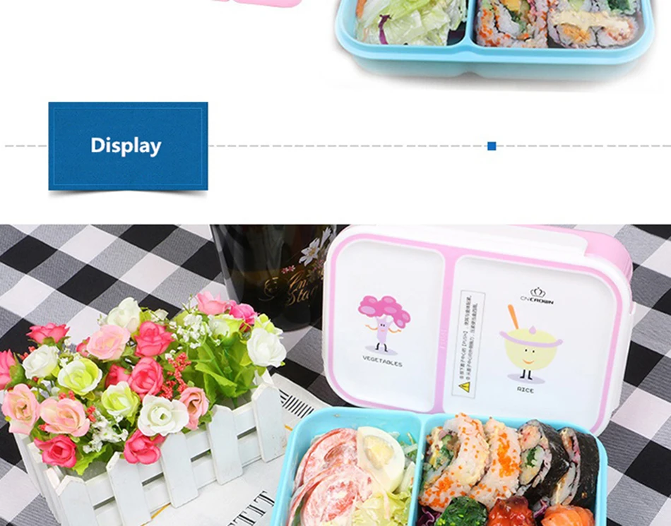 MICCK Ланч-бокс для детей милый мультфильм здоровый экологичный bento box портативный контейнер для хранения еды для пикника школы Microwavable