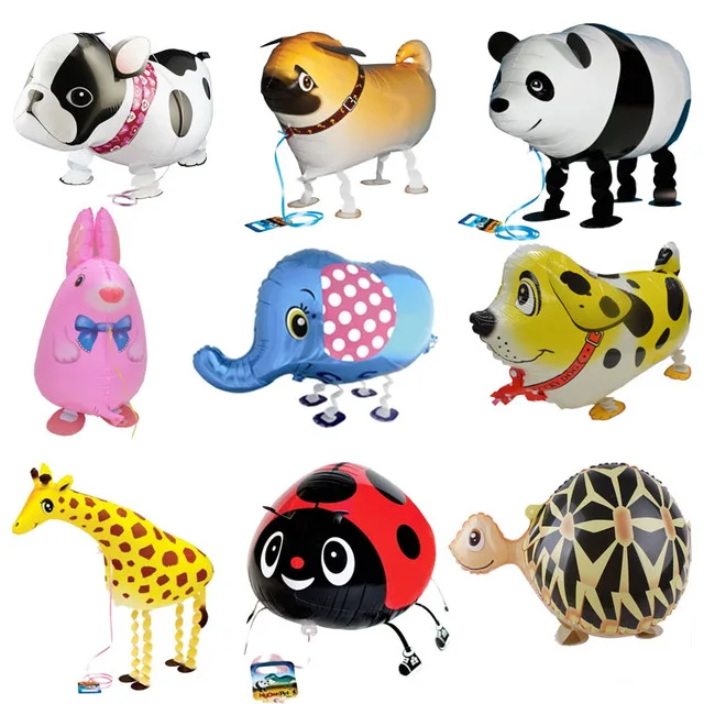 10 шт./лот воздушные шары из фольги в виде бульдога для прогулок маленьких