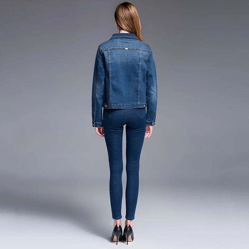 Voobuyla 2019 Casual Spring Vintage Demin Jacket For Women Plus Size 5XL Loose Basic Coats Fashion Long Sleeve Slim Jeans | Женская