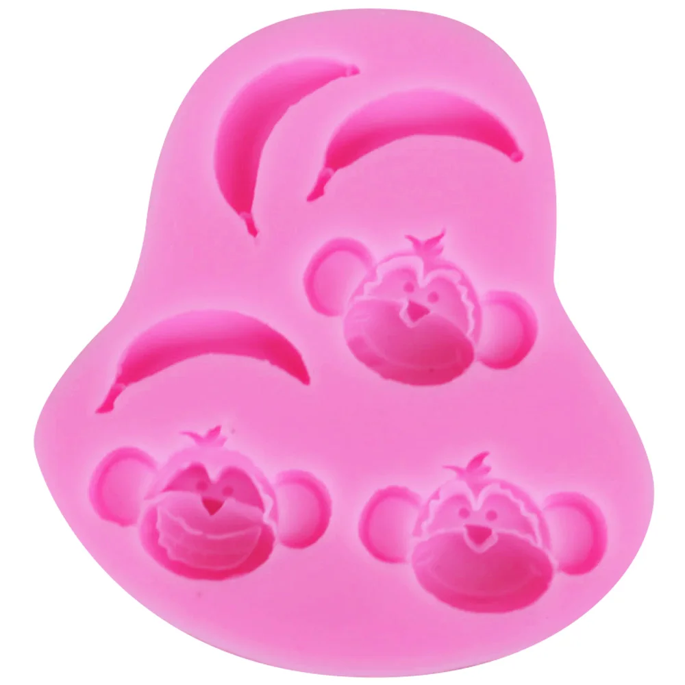 F1181 Monkey Banana Silicone Mold Fondant Mould Cake Decorating Tools Candy Jelly Jello Chocolate Gumpaste Sugarcraft | Дом и сад