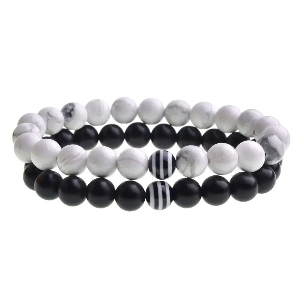 Браслет для йоги SEVENSTONE Reiki Chakra Радужный натуральная Лава Howlite женщин и мужчин пары