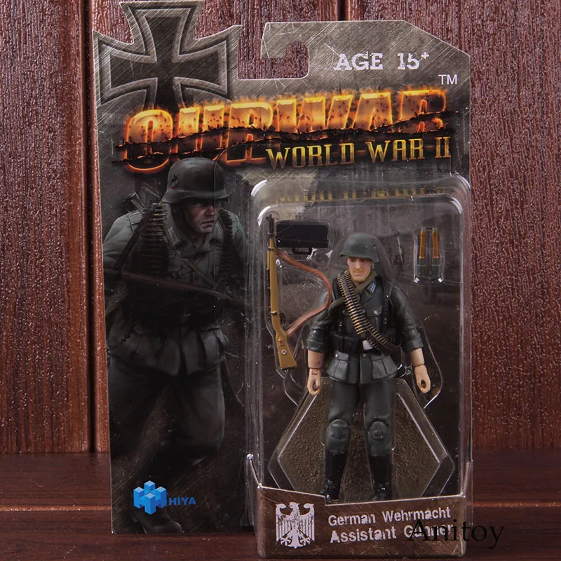 German Wehrmacht Army Soliders Rifleman A/B Commander Action Figure 1/18 Scaled PVC Collectible Model Toy 6pcs/set