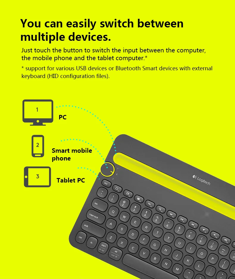 Оригинальная клавиатура logitech K480, Bluetooth, Мобильный планшет Mac, ноутбук, много устройств, тонкая мини Бесшумная клавиатура с ПК, ноутбук