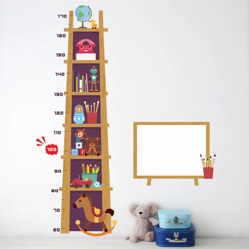 Children Height Measure Wall Sticker For Kids Rooms 3d Vivid Cupboard Growth Chart Whiteboard Decals Art Poster Mural | Дом и сад
