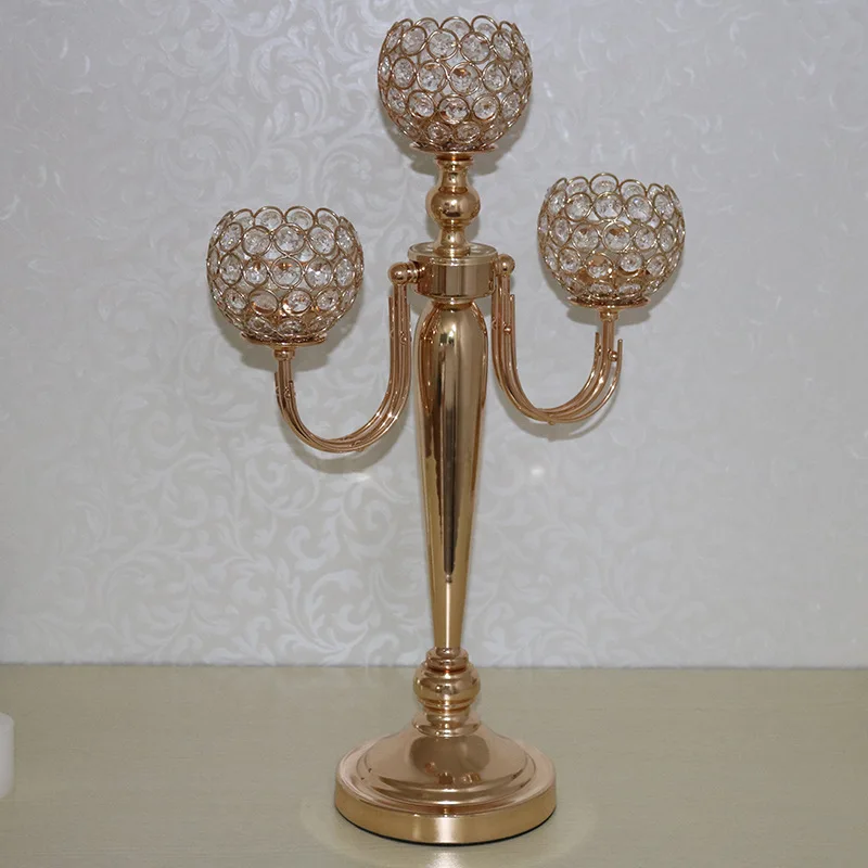 European metal candlestick decoration gold luxury candle ware venue atmosphere layout supplies 10pcs | Дом и сад