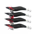 4 шт. светящиеся Джиги для кальмара, рыболовная приманка, деревянная креветка, блесна, крючки с блесной в виде кальмара, наживка 10,5 см 12 г