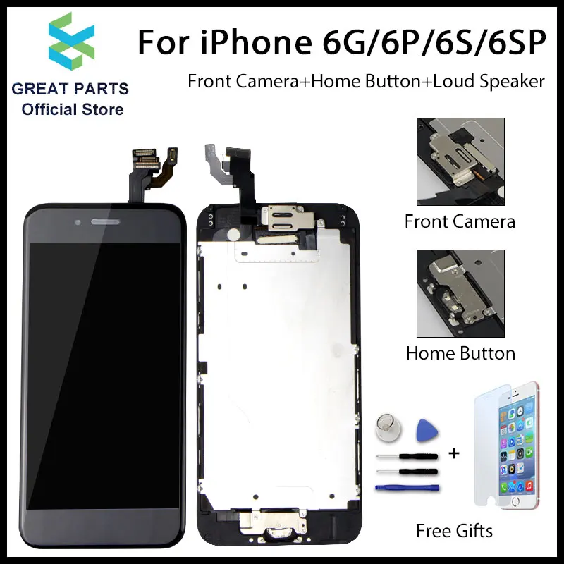 Большие части 1 шт. полный для iPhone 6 6plus S Plus ЖК дисплей сенсорный экран полная