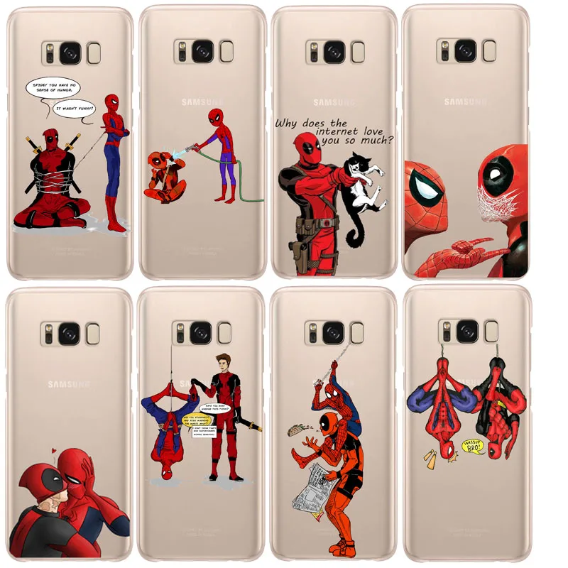 Deadpool Marvel Wade Winston Wilson прозрачный силиконовый чехол из ТПУ для Samsung S5 S6 S7 S6Edge S8 S9 S8Plus