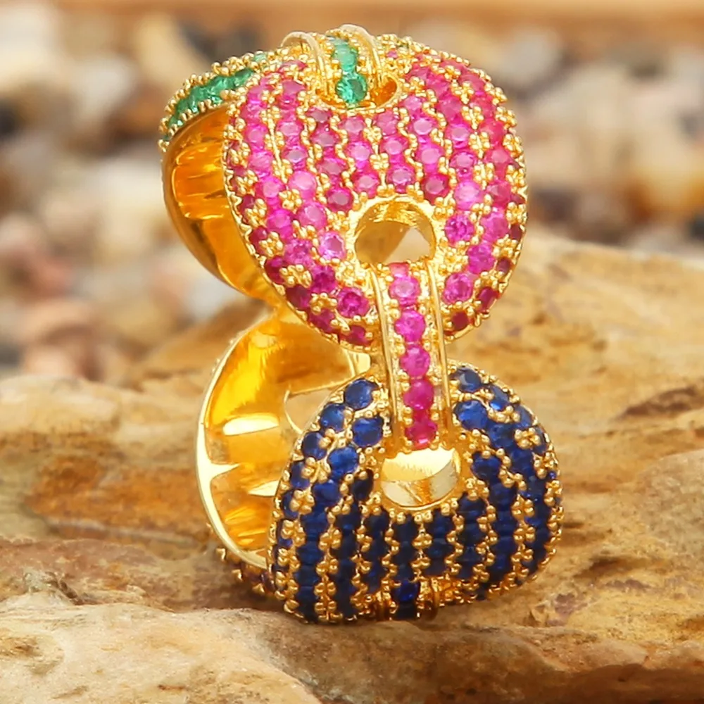 UWIN кофейное кольцо "бобы" покрытое морской микро проложили Полный Bling CZ Кольцо Iced Out кубический циркон Роскошные модные хип-хоп ювелирные изделия подарок