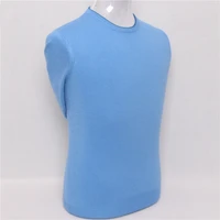 high quality goat cashmere knit men fashion o neck loose pullover sweater sky blue 2color s4xl