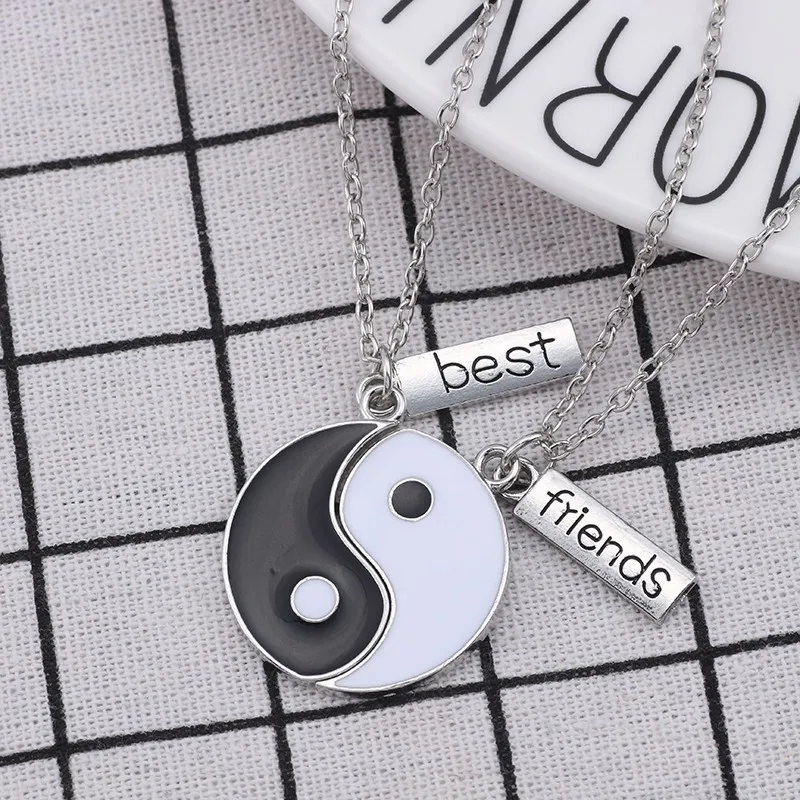 Женское Ожерелье с кулоном Yin Yang Tai Chi Best Friends Forever модные ожерелья ювелирные
