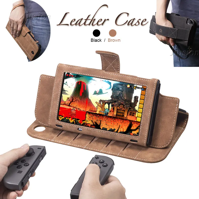Жесткий кожаный чехол для Nintendo Switch защитная сумка портативный переноски
