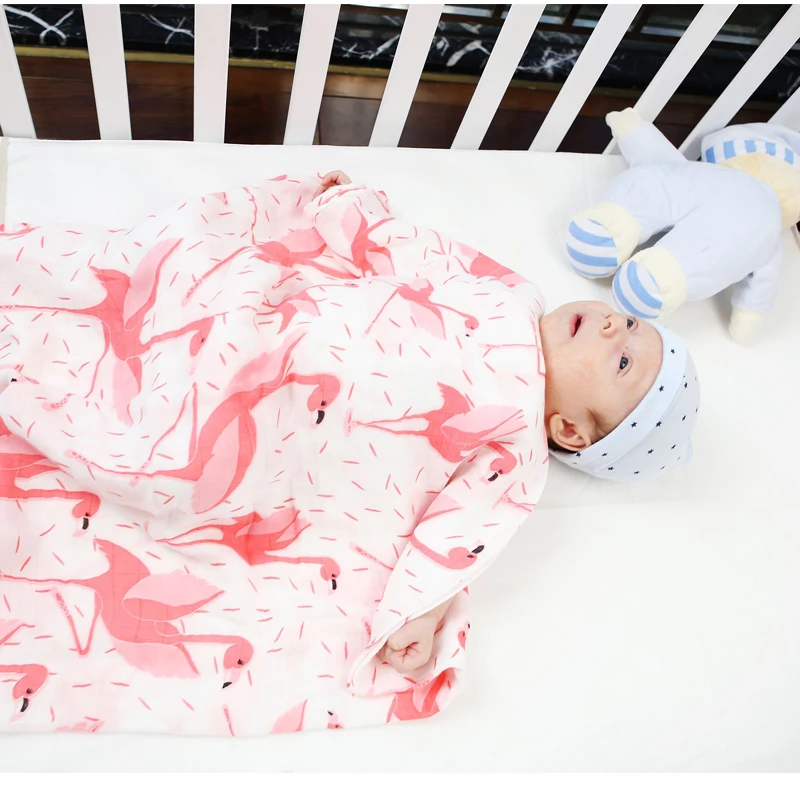 Детское одеяло конверт из бамбука и хлопка для пеленания новорожденных|organic baby