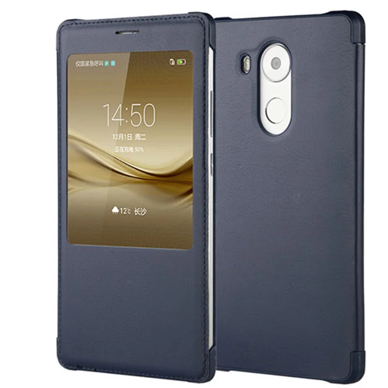 Чехол LEPHEE для huawei mate 8 9, чехол для huawei Ascend mate 8, золотой жесткий чехол на заднюю панель с окошком, кожаный чехол s для huawei mate 8 10 - Цвет: Blue
