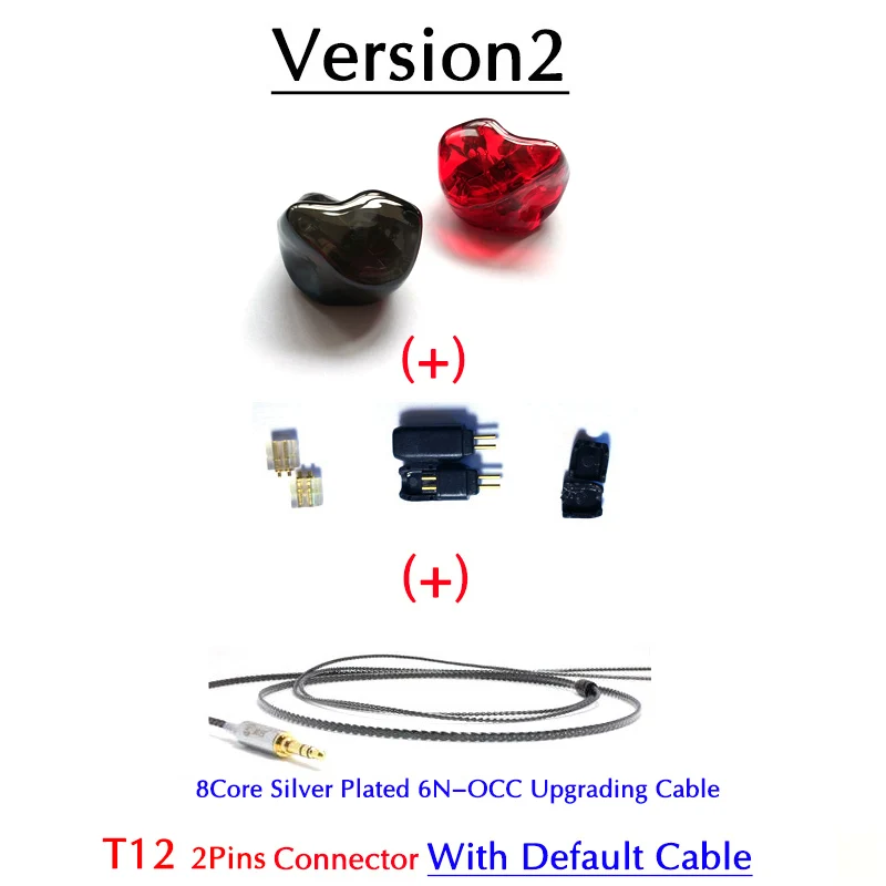 T12 12/24 единиц настроенные сбалансированные арматуры BA драйверы Custom Fit CIEM внутриканальные мониторы шумоизоляция 2 года официальная гарантия - Цвет: T12 CIEM 2PINs