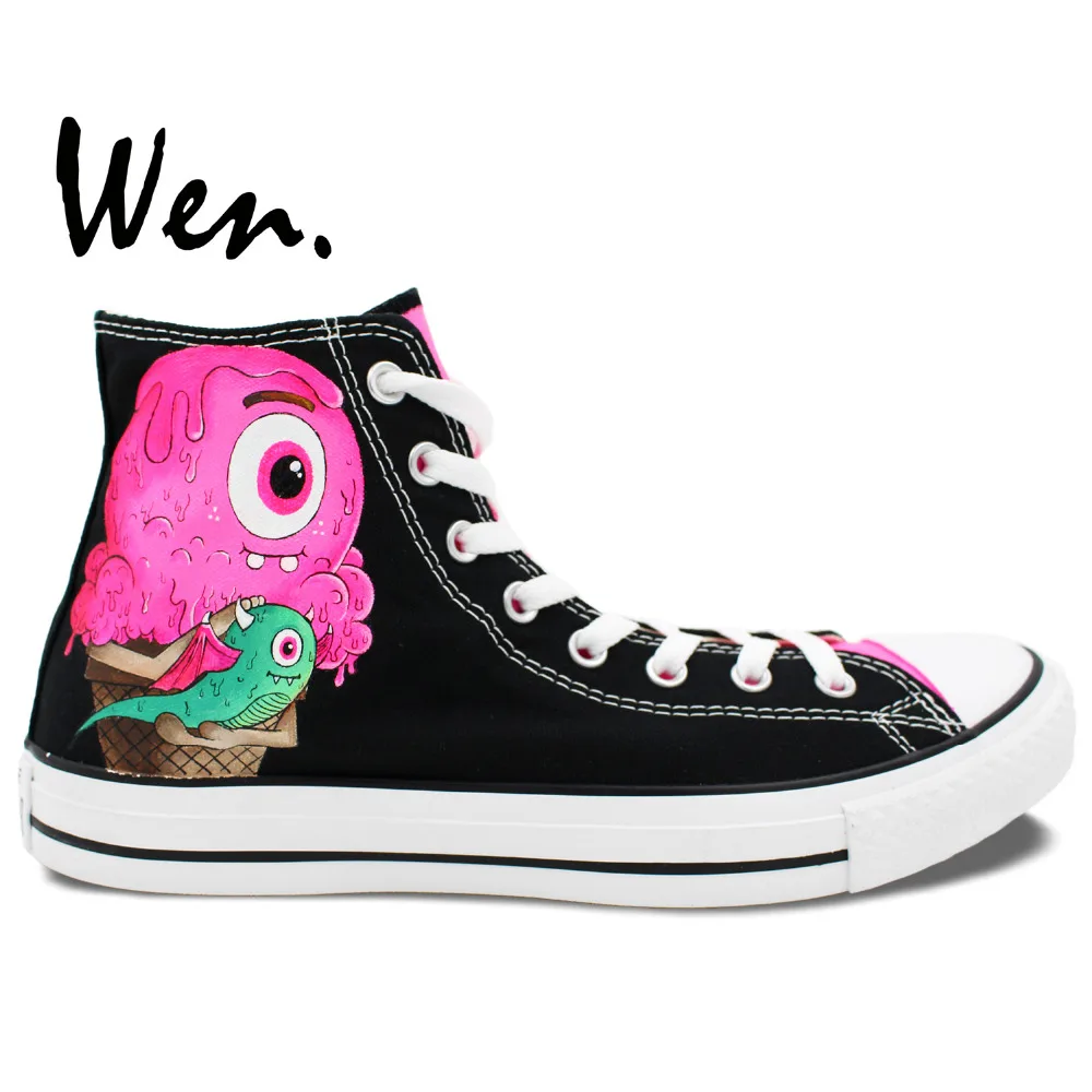 Вэнь оригинальный дизайн на заказ ручная роспись обувь мороженое Монстр цветные