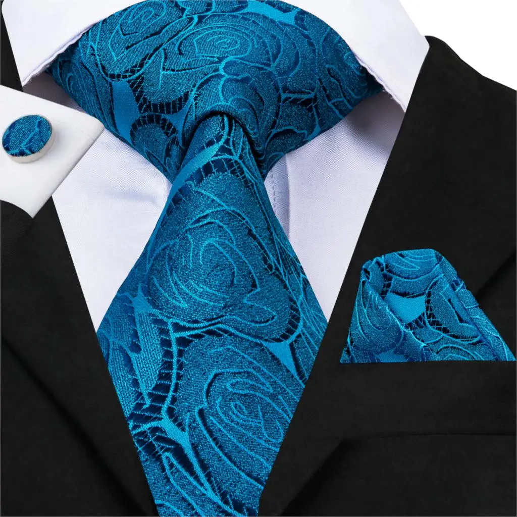 

Галстук Hi-Tie 2018 Новое поступление галстук для мужчин роскошный дизайн синий цветочный узор Галстуки Hanky запонки набор Gravatas деловечерние C-3067