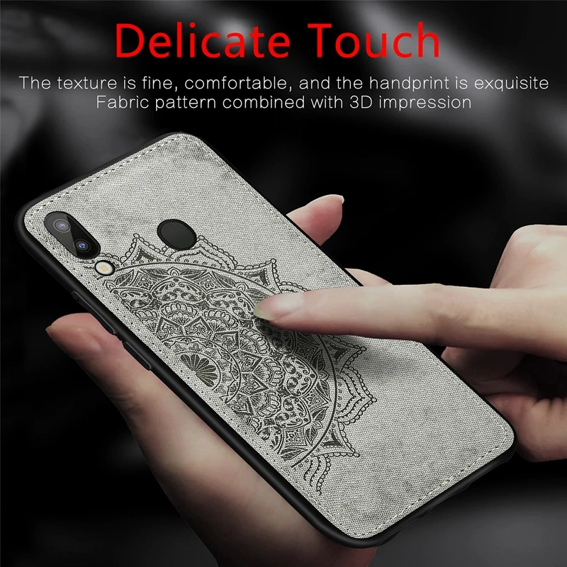 3D Texture Cloth Phone Case For Samsung Galaxy M20 Soft TPU Silicone for M205F/DS Back Cover 6.3&quot |