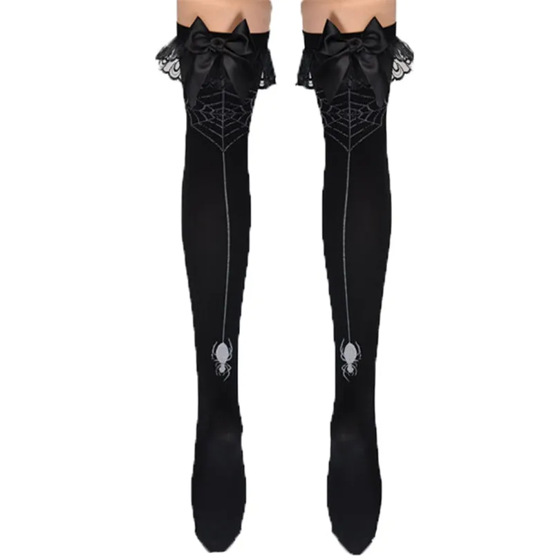 Fasbys 1 пара черный бантом паук пикантные женские топ пребывания до бедра высокие