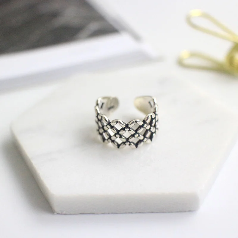 Настоящее чистое 925 Серебряное кольцо для женщин в форме гридинга ювелирные