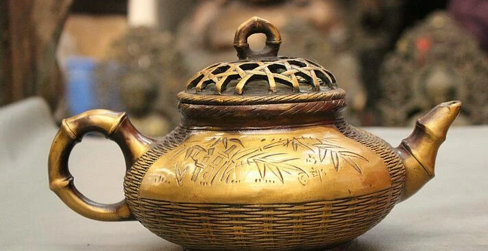 10 "маркированный китайский Краб бамбуковая форма статуя горшок для вина кувшин