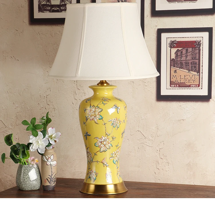 Винтажная настольная лампа для спальни китайская гостиная свадебного украшения
