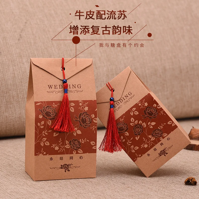 Wedding Supplies Gift Box Tassel Beads Flower Box Holiday Gift Candy Box