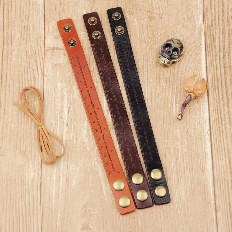 2019 модный браслет с геометрической линейкой кожаный измерительный инструмент