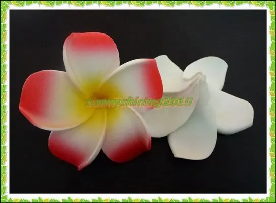 100PCS fashion Red colour  Foam Frangipani Flower Hawaiian Plumeria flower for bride wedding decorate 6cm(2-1/2) no clip