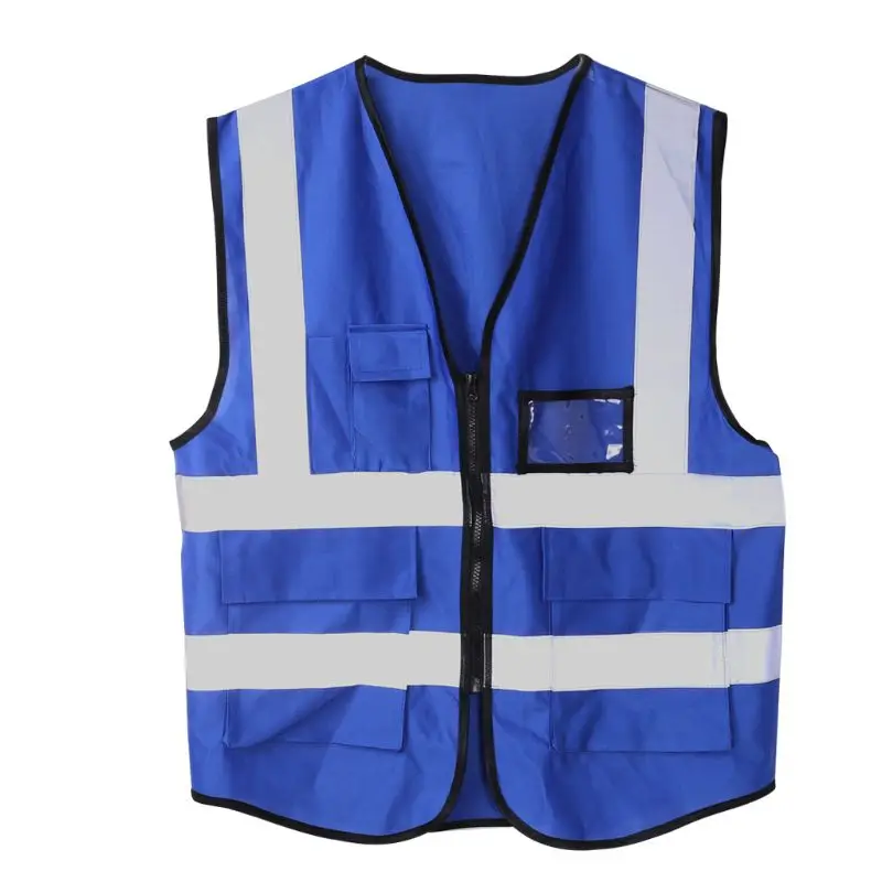 Hi-Vis жилет безопасности с молнией светоотражающий жилет безопасности 5 карманов