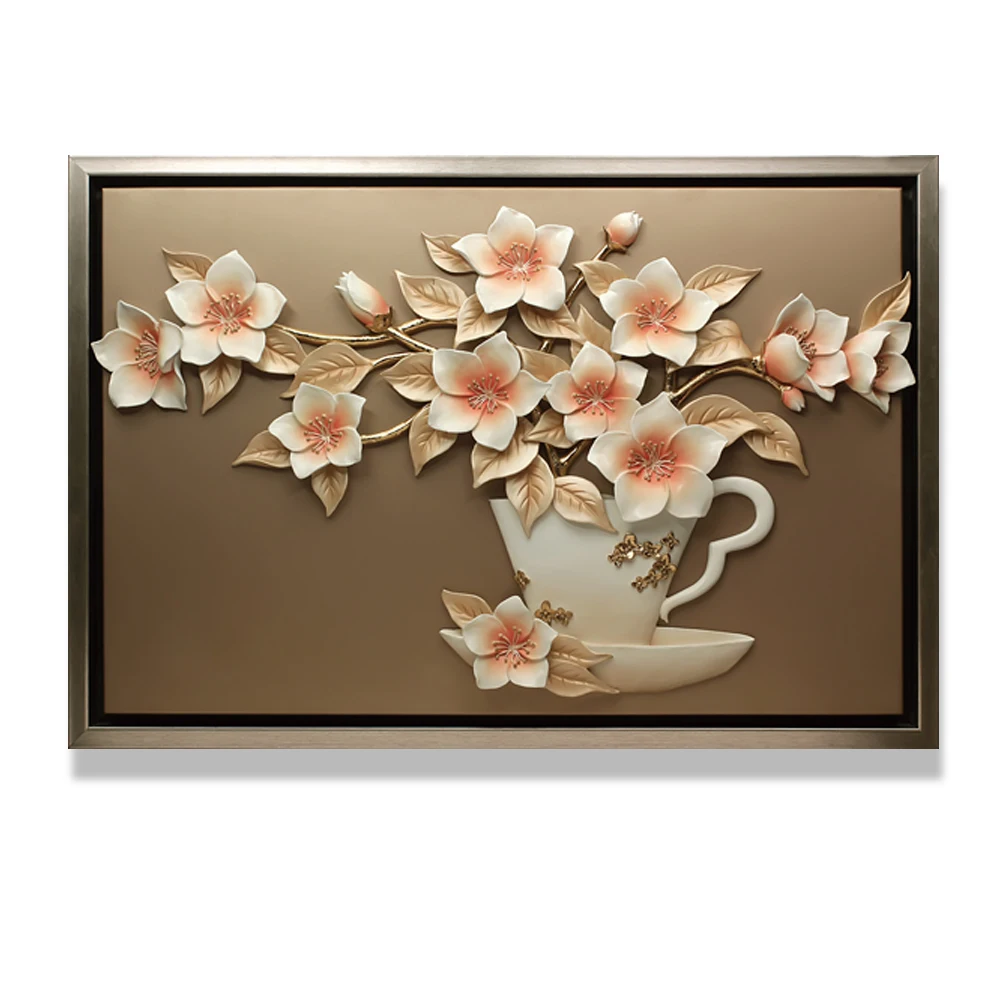 В рамке расписанные вручную элегантные стены орхидеи искусство для гостиной