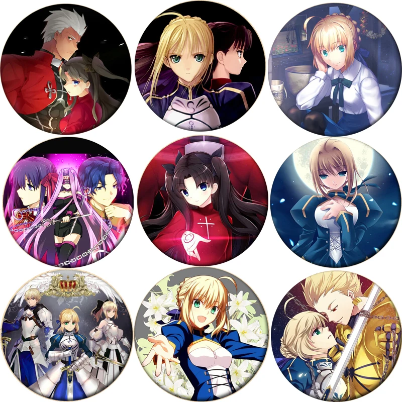 1 шт. Fate stay night значок косплея Saber брошка мультфильм Pins Rin Tohsaka Коллекционные Значки